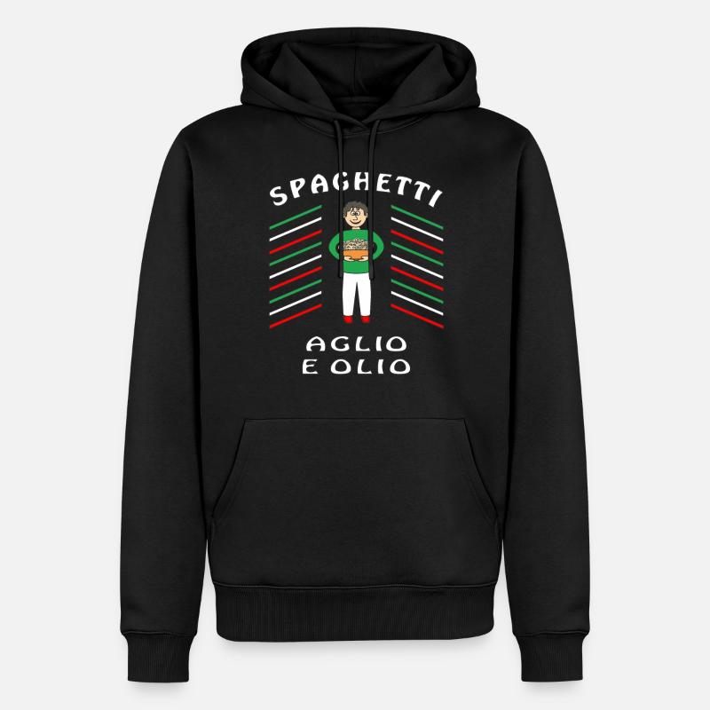 SPAGHETTI AGLIO E OLIO - Sweat à capuche Premium bio Homme - noir