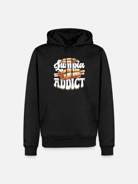 Lumpia Addict - Männer Premium Bio Hoodie - Schwarz