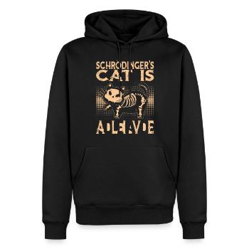 Schrödinger's Cat is Dead and Alive - Männer Premium Bio Hoodie - Schwarz - Vorne - Nico (187cm)