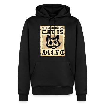 Le chat de Schrödinger est mort et vivant - Sweat à capuche Premium bio Homme - noir - Devant - Nico (187cm)