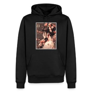 Vintage Japanisch Ästhetik Otaku Anime Girl - Männer Premium Bio Hoodie - Schwarz - Vorne - Nico (187cm)