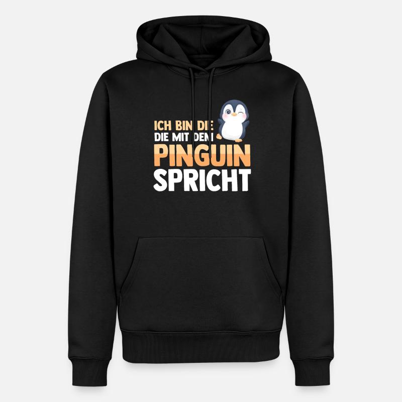 Pinguin - Männer Premium Bio Hoodie - Schwarz