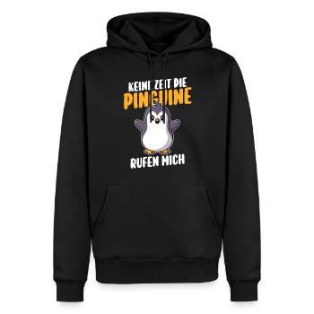 Pinguin - Männer Premium Bio Hoodie - Schwarz - Vorne - Nico (187cm)