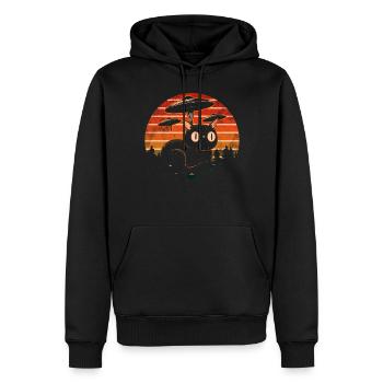Lustige Katzen -Selfie Ufos Alien Spaceship Kitty - Männer Premium Bio Hoodie - Schwarz - Vorne - Nico (187cm)