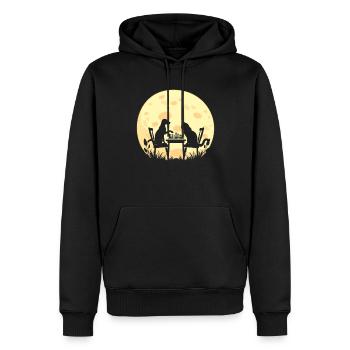 Chess Player Gifts Cat Dog Moon - Men’s Premium Organic Hoodie - black - Front - Nico (187cm)