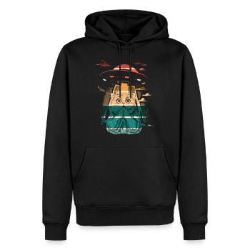 Lustige Katzen -Selfie Ufos Alien Spaceship Kitty - Männer Premium Bio Hoodie - Schwarz - Vorne - Nico (187cm)