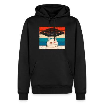 Lustige Katzen -Selfie Ufos Alien Spaceship Kitty - Männer Premium Bio Hoodie - Schwarz - Vorne - Nico (187cm)
