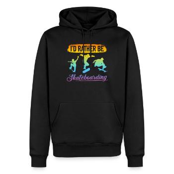 Skatepark Skateboarder - I'd Rather Be Skateboardi - Männer Premium Bio Hoodie - Schwarz - Vorne - Nico (187cm)