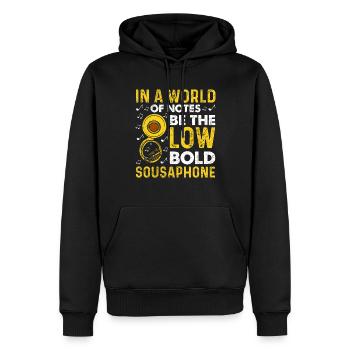 Funny Sousaphone Brass Band Player Marschband - Männer Premium Bio Hoodie - Schwarz - Vorne - Nico (187cm)