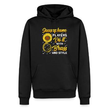Funny Sousaphone Brass Band Player Marschband - Männer Premium Bio Hoodie - Schwarz - Vorne - Nico (187cm)