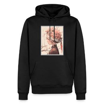Vintage Japanisch Ästhetik Otaku Anime Girl - Männer Premium Bio Hoodie - Schwarz - Vorne - Nico (187cm)