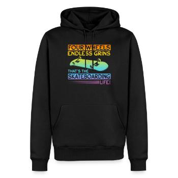 Skateboarding Life - Skatepark Skateboarding Quote - Männer Premium Bio Hoodie - Schwarz - Vorne - Nico (187cm)