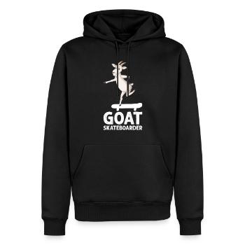 Skateboarder Goat Funny Skateboarding GOAT - Männer Premium Bio Hoodie - Schwarz - Vorne - Nico (187cm)