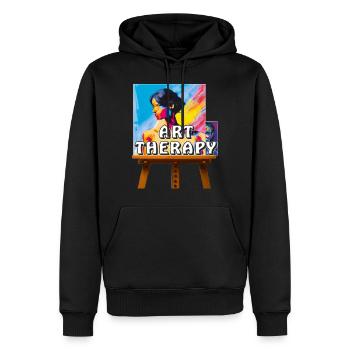 L’ARTISTE FAIT L’IMAGE - Sweat à capuche Premium bio Homme - noir - Devant - Nico (187cm)