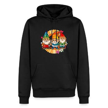 Trois Gnomes Hippies Groovy Bandage Dye Gnomies - Sweat à capuche Premium bio Homme - noir - Devant - Nico (187cm)