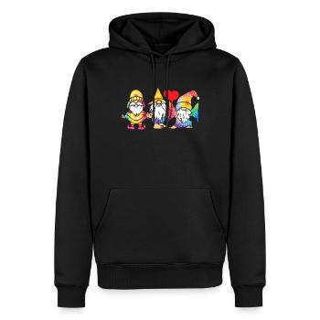 Trois Gnomes Hippies Groovy Bandage Dye Gnomies - Sweat à capuche Premium bio Homme - noir - Devant - Nico (187cm)