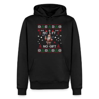 No Lift No Gift Fitness Weihnachten Geschenk Gym - Männer Premium Bio Hoodie - Schwarz - Vorne - Nico (187cm)
