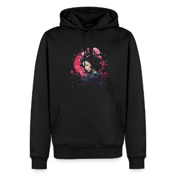 Geisha Manga Japan Samurai Art - Men’s Premium Organic Hoodie - black - Front - Nico (187cm)