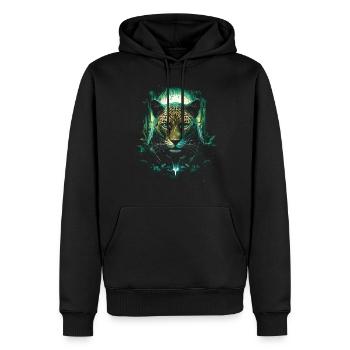 Majestueux Jungle faune sauvage oeuvre - Sweat à capuche Premium bio Homme - noir - Devant - Nico (187cm)