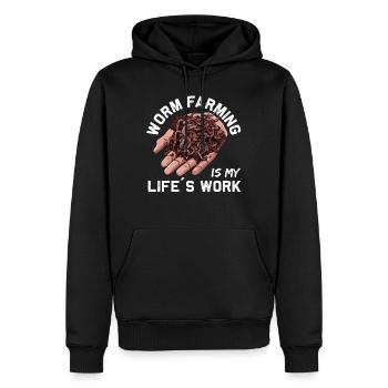 Earthworm -Handworm -Farmer -Worm - Men’s Premium Organic Hoodie - black - Front - Nico (187cm)