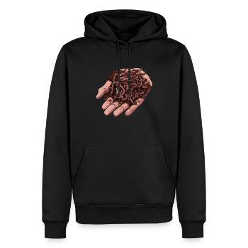 Regenwurm -Handwurm -Landwirt -Wurm - Männer Premium Bio Hoodie - Schwarz - Vorne - Nico (187cm)