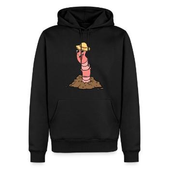 Lustiger Regenwurmkompostierungswurm Landwirt - Männer Premium Bio Hoodie - Schwarz - Vorne - Nico (187cm)