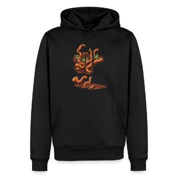 Regenwurm Vermicompost Worm Bauernwurm - Männer Premium Bio Hoodie - Schwarz - Vorne - Nico (187cm)