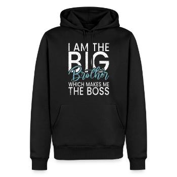 Big Brother Gift - Männer Premium Bio Hoodie - Schwarz - Vorne - Nico (187cm)
