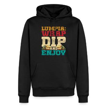 Lumpia Wrap Trempette Et Dégustez - Sweat à capuche Premium bio Homme - noir - Devant - Nico (187cm)