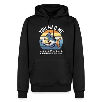 Riff Triggerfish Drum Hummuhumunukunukuapua'a - Men’s Premium Organic Hoodie - black - Front - Nico (187cm)