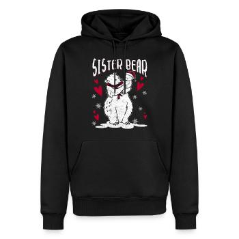 Sister Bear - Männer Premium Bio Hoodie - Schwarz - Vorne - Nico (187cm)