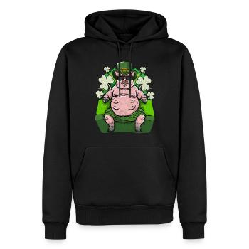 Irish Lucky Pig - Men’s Premium Organic Hoodie - black - Front - Nico (187cm)