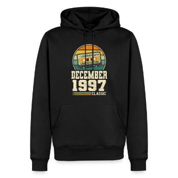26. Geburtstag Dezember Jahrgang 1997 Vintage - Männer Premium Bio Hoodie - Schwarz - Vorne - Nico (187cm)
