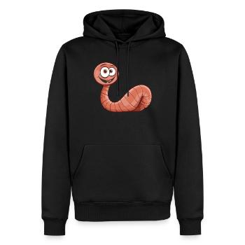 Ver de terre - Ver à main - Agriculteur - Ver - Sweat à capuche Premium bio Homme - noir - Devant - Nico (187cm)