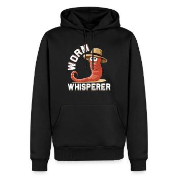 Lombricompost - Ver de terre - Ver - Ver de l’agriculteur - Sweat à capuche Premium bio Homme - noir - Devant - Nico (187cm)