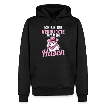 Kaninchen Hase - Männer Premium Bio Hoodie - Schwarz - Vorne - Nico (187cm)
