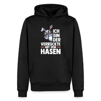Kaninchen Hase - Männer Premium Bio Hoodie - Schwarz - Vorne - Nico (187cm)