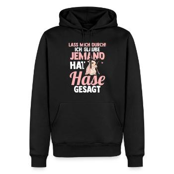 Kaninchen Hase - Männer Premium Bio Hoodie - Schwarz - Vorne - Nico (187cm)