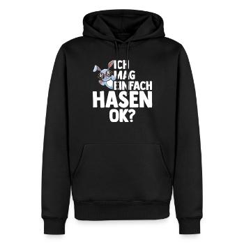 Kaninchen Hase - Männer Premium Bio Hoodie - Schwarz - Vorne - Nico (187cm)