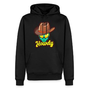 Howdy Alien Cowboy Space UFO Funny Western Rodeo - Männer Premium Bio Hoodie - Schwarz - Vorne - Nico (187cm)