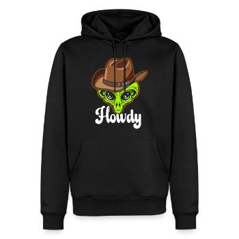 Howdy Alien Cowboy Space UFO Funny Western Rodeo - Männer Premium Bio Hoodie - Schwarz - Vorne - Nico (187cm)