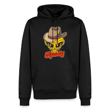 Howdy Alien Cowboy Space UFO Funny Western Rodeo - Männer Premium Bio Hoodie - Schwarz - Vorne - Nico (187cm)