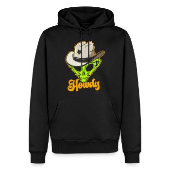 Howdy Alien Cowboy Space UFO Funny Western Rodeo - Männer Premium Bio Hoodie - Schwarz - Vorne - Nico (187cm)
