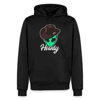 Howdy Alien Cowboy Space UFO Funny Western Rodeo - Männer Premium Bio Hoodie - Schwarz - Vorne - Nico (187cm)
