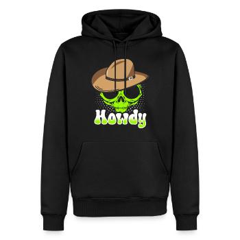 Howdy Alien Cowboy Space UFO Funny Western Rodeo - Männer Premium Bio Hoodie - Schwarz - Vorne - Nico (187cm)