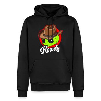 Howdy Alien Cowboy Space UFO Funny Western Rodeo - Männer Premium Bio Hoodie - Schwarz - Vorne - Nico (187cm)