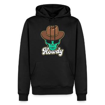 Howdy Alien Cowboy Space UFO Funny Western Rodeo - Männer Premium Bio Hoodie - Schwarz - Vorne - Nico (187cm)