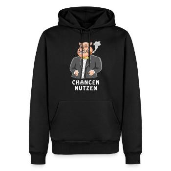 SCHWEIN CHANCEN NUTZEN - Männer Premium Bio Hoodie - Schwarz - Vorne - Nico (187cm)