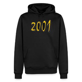 BIRTHDAY YEAR 2001 - Men’s Premium Organic Hoodie - black - Front - Nico (187cm)