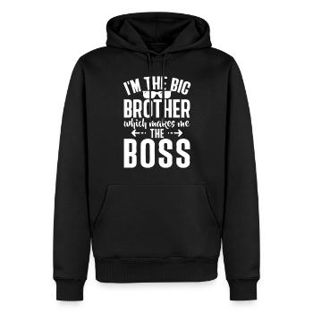 Brother Gifts - Männer Premium Bio Hoodie - Schwarz - Vorne - Nico (187cm)